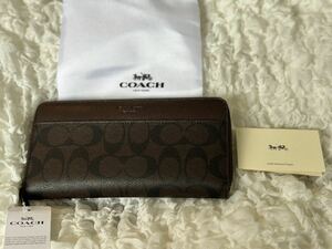 158 新品 コーチ COACH 長財布 シグネチャー ラウンドファスナー F75000