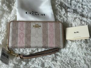 31 新品 COACH コーチ 長財布 シグネチャー ラウンドファスナー C8313