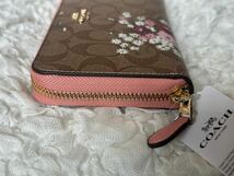 40 新品 COACH コーチ 長財布 花柄 ラウンドファスナー F29931_画像3