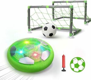 DEERC おもちゃ エアーサッカー サッカーボール 充電式 ホバーサッカー ゴール付き ボールセット LED付き 浮力 スポーツ