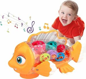 子供 おもちゃ 透明な機械式歯車のおもちゃ、ミラクランドギア金魚の車のおもちゃ、陸上で泳ぐ魚のおもちゃ、電子金魚の車のおもちゃ、ラ