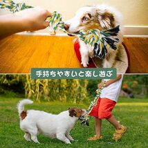 TEMLUM 犬おもちゃ 犬用 噛むおもちゃ 犬 ロープおもちゃ 綿ロープ 犬用玩具 天然コットンロープ 丈夫 耐久性 ペット用_画像4