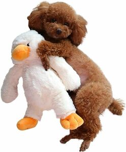 Bidason 音の出る おもちゃ 犬 ぬいぐるみ もこもこ 可愛い あひる 抱き枕 柔らかい 安全 デンタルケア 運動不足 スト