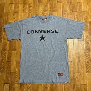 90s USA製 converse Tシャツ ブルーグレー Lサイズ シングルステッチ 両面プリント