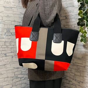 [ превосходный товар ]BALLY Bally мужской большая сумка ручная сумочка ручная сумка B Logo парусина кожа натуральная кожа красный красный чёрный черный общий рисунок бизнес 