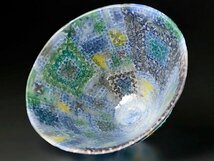 【古美味】大室桃生 パート・ド・ヴェール ガラス 碗 茶道具 保証品 X4Sm_画像4
