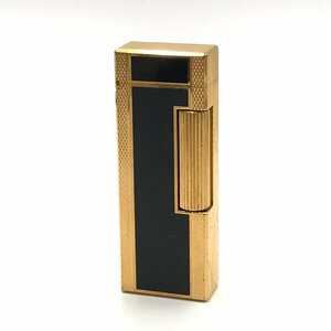 1円 良品 Dunhill ダンヒル ガスライター ブラックラッカー ゴールド 煙草グッズ 喫煙具 a2601