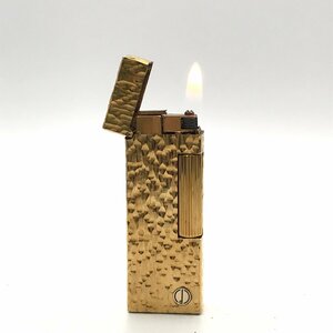1 иен прекрасный товар Dunhill Dunhill рука резьба по дереву способ ролик тип газовая зажигалка курение . дым . товары Gold надеты огонь хороший a3561
