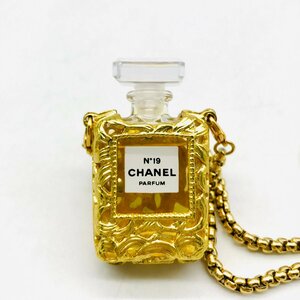 1 jpy beautiful goods CHANEL Chanel perfume NO19 necklace GP metal fittings Gold K2185