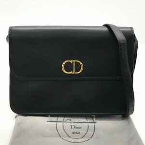 1 иен очень красивый товар Christian Dior Dior CD металлические принадлежности кожа сумка на плечо черный a3783