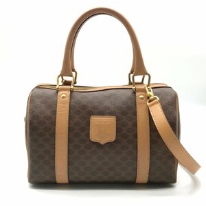 1円 良品 CELINE セリーヌ マカダム 2way ハンド ショルダー バッグ ブラウン k1979