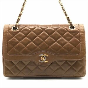 1円 CHANEL シャネル パリ限定 マトラッセ ココマーク ショルダー バッグ ブラウン a2684