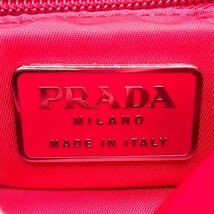 1円 PRADA プラダ ナイロン ハンド バッグ 三角ロゴ アクリルハンドル レッド k2195_画像9