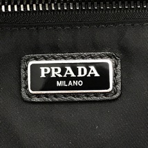 美品 PRADA プラダ 三角ロゴ オール レザー セカンド クラッチバッグ ポーチ ブラック a3625_画像8