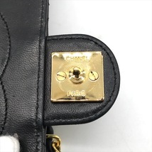 美品 CHANEL シャネル ココマーク マトラッセ ラムスキン プッシュロック チェーン ショルダー バッグ ブラック a3486_画像9