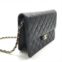 美品 CHANEL シャネル ココマーク マトラッセ ラムスキン プッシュロック チェーン ショルダー バッグ ブラック a3486_画像10