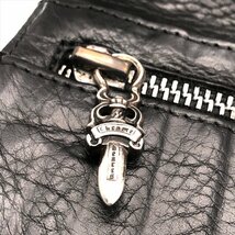 1円 CHROME HEARTS クロムハーツ ウェーブ ウォレット 長財布 レザー ブラック k1741_画像8