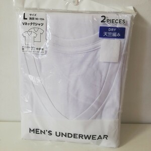 レナウン MEN’S UNDERWEAR 半袖V首 DRY 天竺編 96～104 Lサイズ 2枚組 未使用品 現状品 インナーシャツ 半袖Tシャツ Vネック ドライ