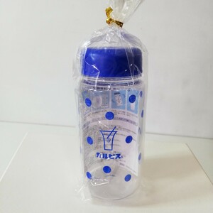 カルピス 水玉シェイカー 300ml ブルー(青) マイボトル 未使用品 樹脂製 非売品 タンブラー 