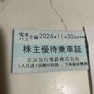 最新 京浜急行 株主優待乗車証(切符) 15枚(2024年11月30まで) 送料無料