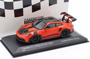 1:43 Minichamps ポルシェ 911 (992) GT3 RS Weissach Package レッド 2023