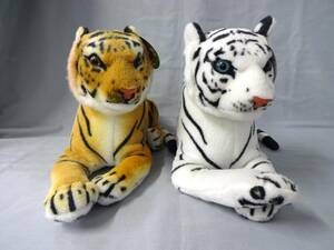 [ paper tag attaching ] real animal soft toy tiger white Tiger 2 body set . white .REAL ANIMAL amusement exclusive use gift 