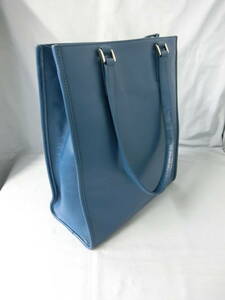 Business Leather Factory　ビジネストートバッグ　レクタングル　牛革　本革　ピーコックブルー　長方形　鞄　ビジネスレザーファクトリー