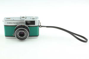 【美品　整備済】ライトグリーン　Olympus Trip35 P&S 35mm フィルムカメラ 40mm f2.8 露出計OK #1112