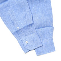 新着 新品 オリアン ORIAN Vintage SLIM FIT ドレスシャツ ホリゾンタルカラー 長袖 春夏 メンズ リネン 100% ライトブルー 403340-40_画像6