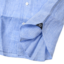 新着 新品 オリアン ORIAN Vintage SLIM FIT ドレスシャツ ホリゾンタルカラー 長袖 春夏 メンズ リネン 100% ライトブルー 403340-40_画像7