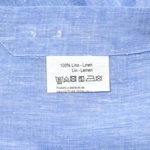 新着 新品 オリアン ORIAN Vintage SLIM FIT ドレスシャツ ホリゾンタルカラー 長袖 春夏 メンズ リネン 100% ライトブルー 403340-40_画像10