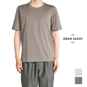 春夏新入荷 新着 新品 グランサッソ GRAN SASSO Tシャツ 半袖 クルーネック メンズ コットン 100% 394650-B-48