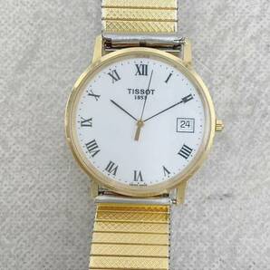 ◇腕時計◆TISSOT ティソ ラウンド 白文字盤 ゴールド QZ クォーツの画像3