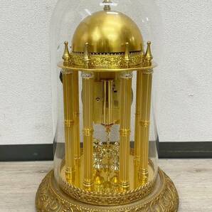 ◇置時計◆Nisshin Clock 日新時計 MASTER QUARTZ CRYSTAL マスタークォーツクリスタル 置き時計 ドーム型 ゴールド 昭和レトロの画像6