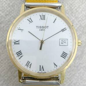 ◇腕時計◆TISSOT ティソ ラウンド 白文字盤 ゴールド QZ クォーツの画像1