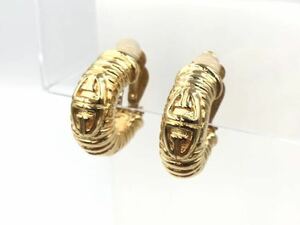 GIVENCHY earrings accessory Vintage / Givenchy accessory gold group plating Logo ji van si. sculpture 