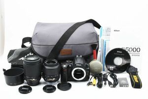 【実用美品】Nikon ニコン D5000 ショット数10773枚/AF-S NIKKOR 18-55mm 3.5-5.6G /AF-S NIKKOR 55-200mm 4-5.6G ED #937