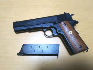 良品 SCW WA COLT M1911 U.S.ARMY 木製グリップ付き SCW Ver.1 ガバメント マグナガスブローバック 