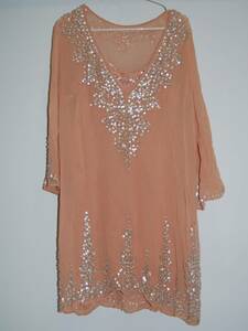 [USED/B]GRACE CONTINENTAL Grace Continental # silk spangled tunic # size 36