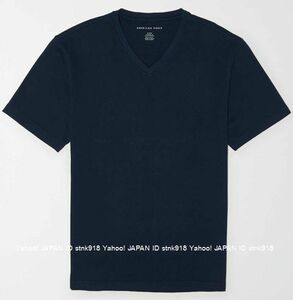 〓ラス3!!アメリカンイーグル/US L/AE Super Soft アイコン V-ネックTシャツ/R.Navy