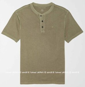 〓アメリカンイーグル/US XL/AE Super Soft Icon ヘンリーTシャツ/Olive