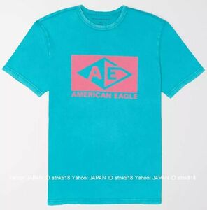〓ラスト!! アメリカンイーグル/US XXXL/AE Flocked Graphic Tシャツ/Green