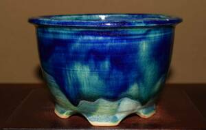  popular glaze author < Fukuda .*... luck .* green . kiln change * departure color eminent * using about size * great popularity type > out . circle pot * interval .15,3cm