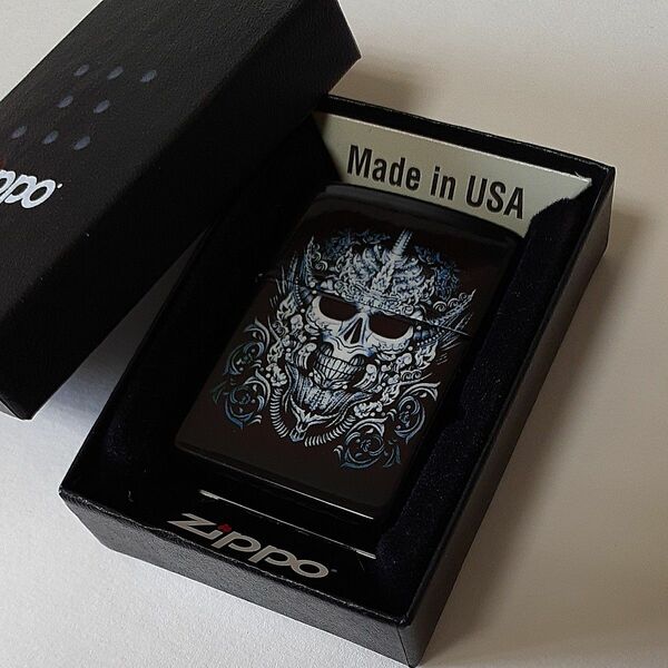 ZIPPO '06 SKULL DESIGN 全面塗装 ジッポーオイルライター スカル スラッシュメタル 頭蓋骨 ドクロ ジッポ