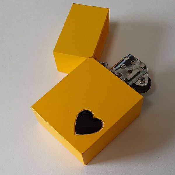 HARDEDGE OIL LIGHTER YELLOW PETIT HEART ハードエッジ イエロープチハート オイルライター