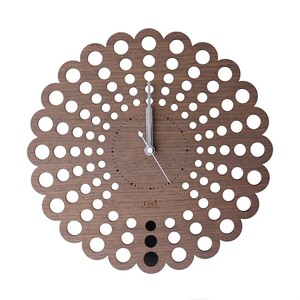 掛け時計 木製 おしゃれ ヤマト工芸 pattern clock S クジャク ブラック YK14-111 箱傷み