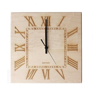 掛け時計 おしゃれ シンプル 日本製 木製 無垢 ヤマト工芸 MUKU ローマ数字 YK14-101 メープル 贈り物 ギフト プレゼント