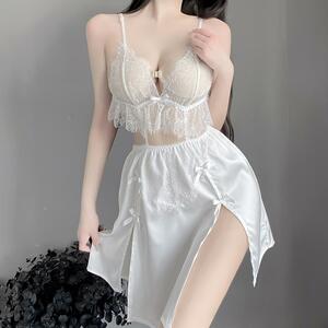 [ anonymity delivery ] popular cosplay white Ran Jerry manner China dress sexy lovely satin lady's beautiful One-piece meido