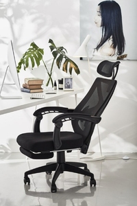 【送料無料】オフィスチェア 人間工学椅子 腰サポート ヘッドレスト リクライニング　フットレスト パソコンチェア デスクチェア メッシュ