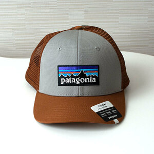 【未使用品】 patagonia パタゴニア メッシュキャップ キャップ 帽子オーガニックコットン100% ブラウン グレー フリーサイズ C0223